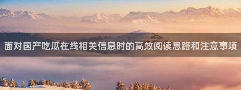 51吃瓜网官网:面对国产吃瓜在线相关信息时的高效阅读思路和注意事项